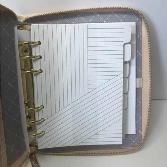 Kikki.K B6 Beige Croco Leather Zippered Planner - Picture 5 of 11